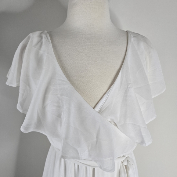 Baltic Born Katya Ruffle Maxi Dress White Size M Bridal Garden Party Flowy - Picture 6 of 15